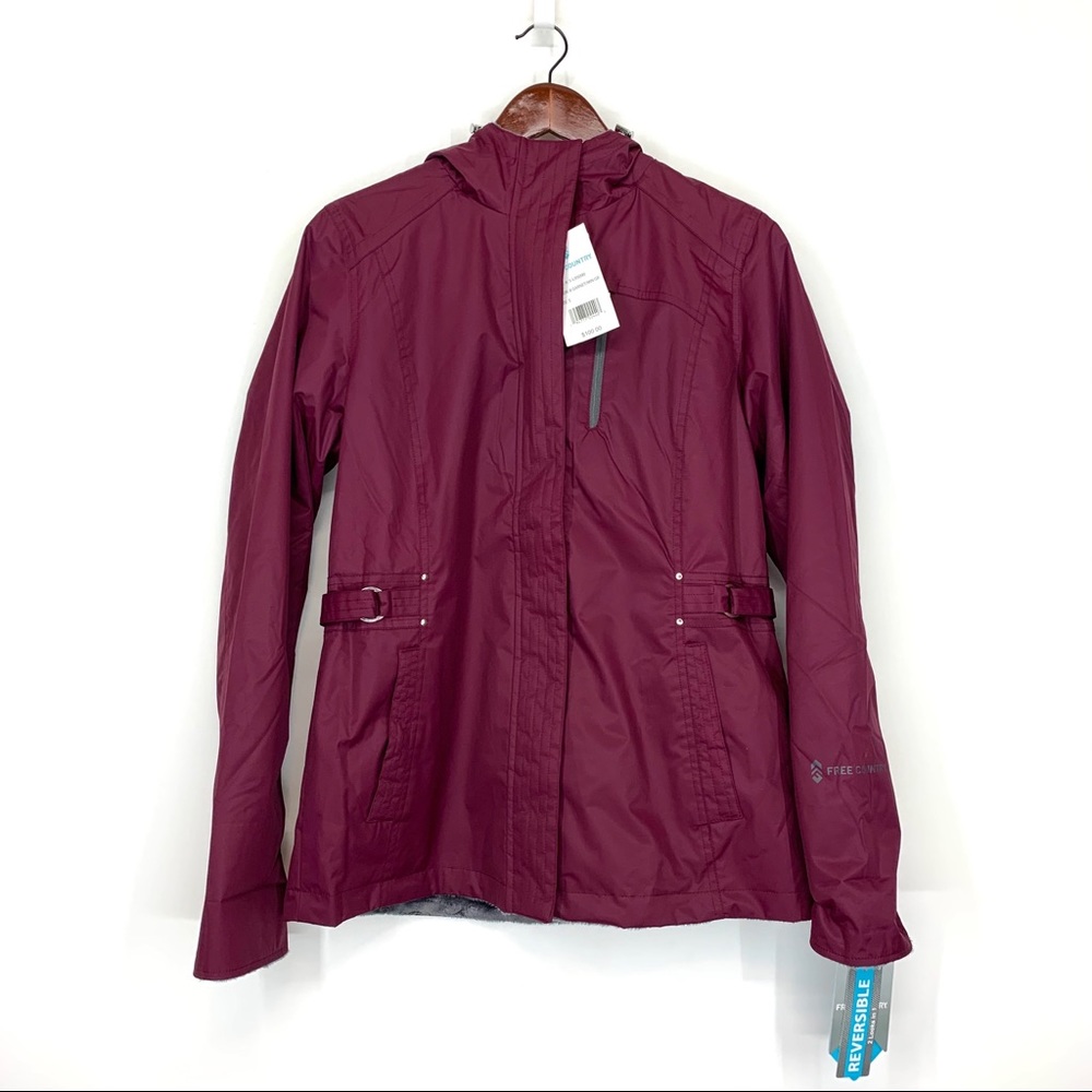 Free Country Reversible Gray Fax Fur Garnet Radiance Jacket New Nwt Size Small